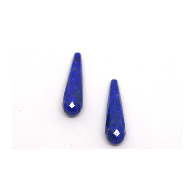 Lapis Faceted Briolette 8x30mm Pair