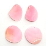 Pink Shell Pendants Paired app 35mm PAIR-beads incl pearls-Beadthemup