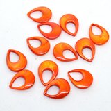 Mother of Pearl Orange Teardrop 20x15mm EACH-beads incl pearls-Beadthemup