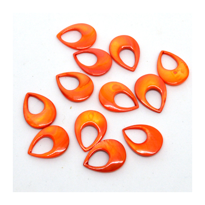 Mother of Pearl Orange Teardrop 20x15mm EACH