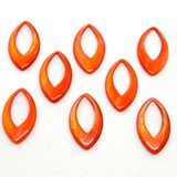 Mother of Pearl Orange Marquise 39x22mm EACH-beads incl pearls-Beadthemup