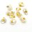 Fresh Water Pearl Keshi 7mm Gold plate hand wrapped drop pack of 10