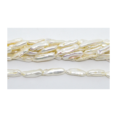 Fresh Water Pearl Biwa 9-10mmx25-26mm strand 14 beads