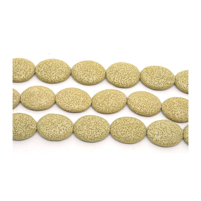 Lava cream 34x16mm flat Oval EACH BEAD