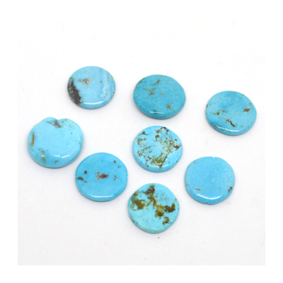 Turquoise Flat irregular round app 24mm EACH