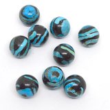 Turquoise Slice with Jet Round 20mm EACH BEAD-beads incl pearls-Beadthemup