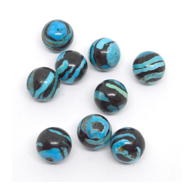Turquoise Slice with Jet Round 20mm EACH BEAD