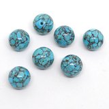 Turquoise Composite round 20mm EACH BEAD-beads incl pearls-Beadthemup
