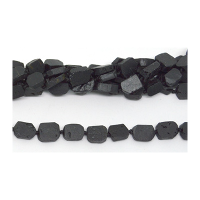 Black Tourmaline Flat Slice app 14x11mm EACH BEAD