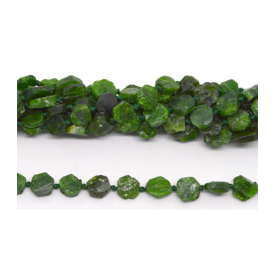 Chrome Diopside Flat Slice app 11x11mm EACH BEAD