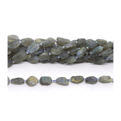 Labradorite Rough Nugget app 18x12mm strand 28 beads