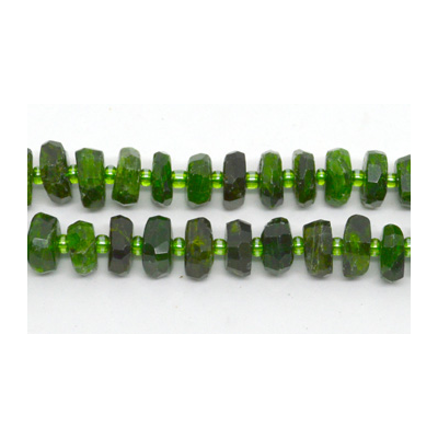 Chrome Diopside Faceted Rondel 10x4mm EACH BEAD