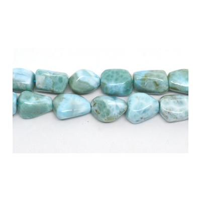 Larimar Polished Nugget 17x12mm Strtand 21 beads