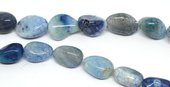 Agate Dyed blue crackled nugget app 11x15mm strand 30 beads-beads incl pearls-Beadthemup