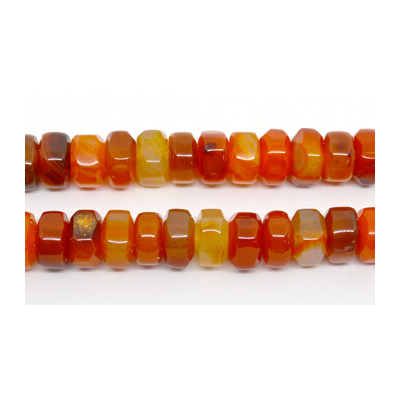 Orange Agate Rondel 15x9mm strand 43 beads