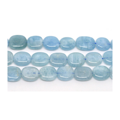 Aquamarine Polished flat nugget 22x17mm strand 20 beads