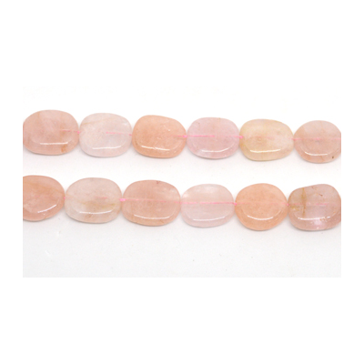 Morganite Polished flat nugget 22x17mm strand 20 beads