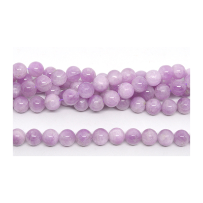 Kunzite polished Round 12mm strand 34 beads