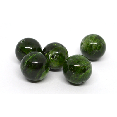 Chrome Diopside Polished round 12mm EACH BEAD
