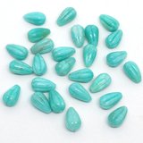 Peruvian Amazonite Carved Teadrop 10x17mm PAIR-beads incl pearls-Beadthemup