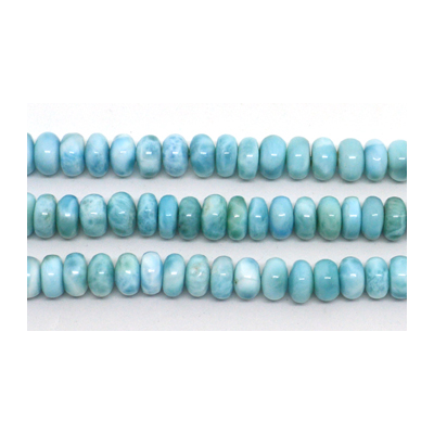 Larimar Polished Rondel 10x5mm EACH BEAD