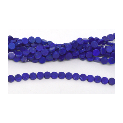 Lapis Polished flat round 6mm Strand 66 beads