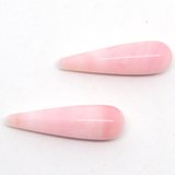 Pink Opal Briolette 10x35mm PAIR-beads incl pearls-Beadthemup
