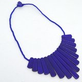 Lapis Spear Necklace center stone 80mm 50cm long-gemstone beads-Beadthemup