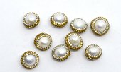 Pave Crystal Fresh Water Pearls 11mm EACH BEAD-beads incl pearls-Beadthemup