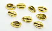 Cowrie Shell beads 18mm long Gold Colour EACH BEAD-beads incl pearls-Beadthemup