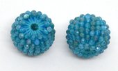 Neon Apatite 13x15mm woven 2mm beaded bead EACH-beads incl pearls-Beadthemup