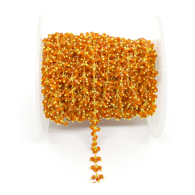 Carnelian multi drop Vermeil handmade Chain per 50cm