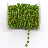 Chrome Diopside app 4mm Pol round Vermeil handmade Chain per Meter-beads incl pearls-Beadthemup