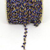 Lapis 2mm multi drop Vermeil handmade Chain per Meter-beads incl pearls-Beadthemup