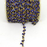 Lapis 2mm multi drop Vermeil handmade Chain per 50cm-beads incl pearls-Beadthemup