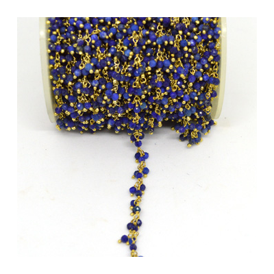 Lapis 2mm multi drop Vermeil handmade Chain per 50cm