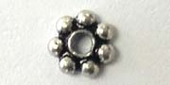 Sterling Silver Bead Daisy 5mm Oxidised 20 pack-findings-Beadthemup