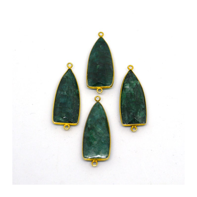 Vermeil Emerald Dyed Connector 40x15 EACH PIECE