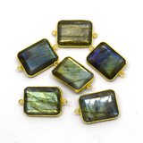 Vermeil Labradorite Connector 28x16mm EACH PIECE-beads incl pearls-Beadthemup