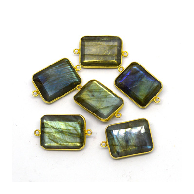 Vermeil Labradorite Connector 28x16mm EACH PIECE