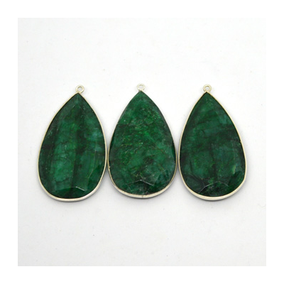 Sterling Silver Emerald Dyed Pendant 50x26mm EACH PIECE