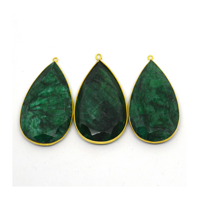 Vermeil Emerald Dyed Pendant 50x26mm EACH PIECE