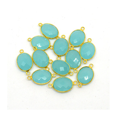 Vermeil Chalcedony Connector 20x12mm EACH PIECE