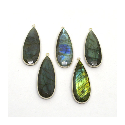 Sterling Silver Labradorite Pendant 46x17mm EACH PIECE