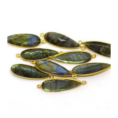 Vermeil Labradorite Connector 40x12mm EACH PIECE