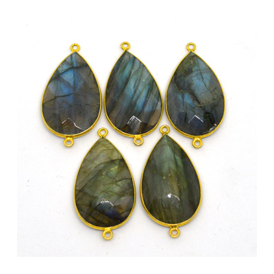 Vermeil Labradorite Connector 40x20mm EACH PIECE