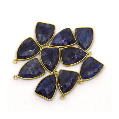 Vermeil Sapphire Dyed Pendant 22x15mm EACH PIECE