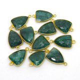 Vermeil Emerald Dyed Connector 26x15 EACH PIECE-beads incl pearls-Beadthemup