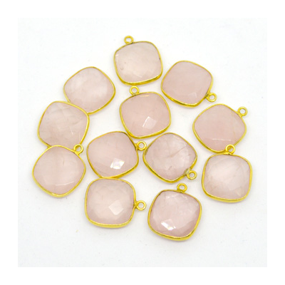 Vermeil Rose Quartz Pendant 18x15mm EACH PIECE