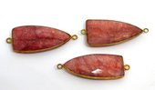 Vermeil Ruby Dyed Connector 38x18mm EACH PIECE-beads incl pearls-Beadthemup